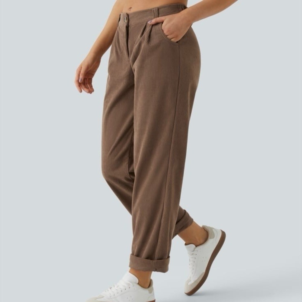 Halara Mid Rise Corduroy Casual Pant Large‎